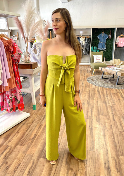 The Main Event Chartreuse Jumpsuit