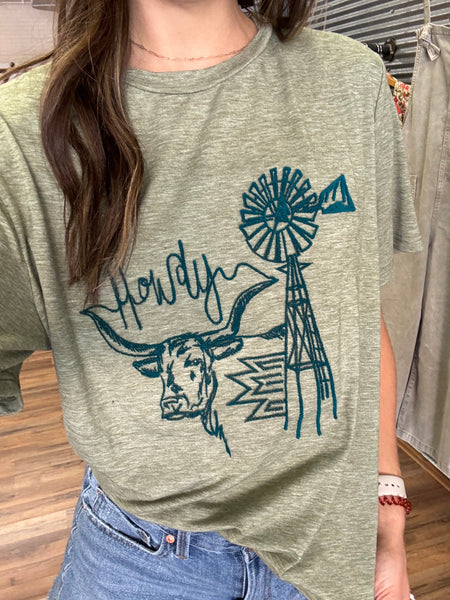 Howdy Embroidered Graphic Tee