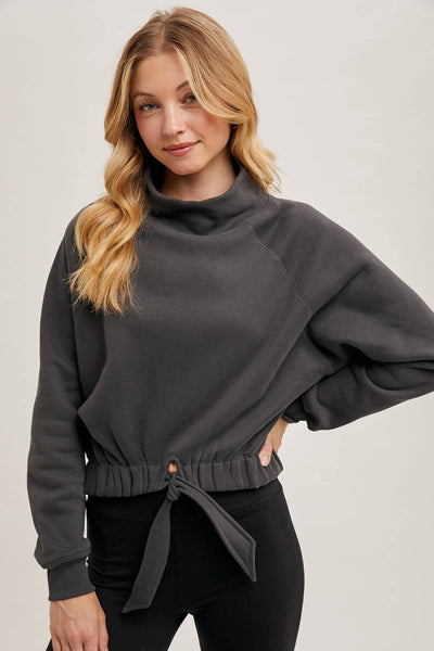 Mock Neck Scuba Sweatshirt [2 Colors]