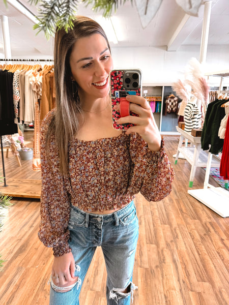 The Nellie Square Neck Floral Top