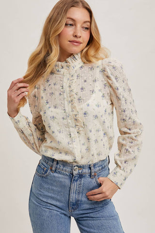 Timeless Beauty Lavender Floral Blouse