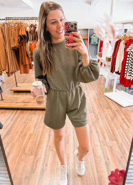 On The Contrary Textured Romper