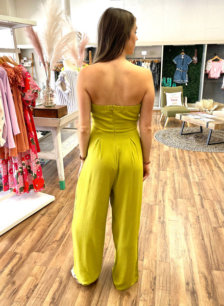 The Main Event Chartreuse Jumpsuit