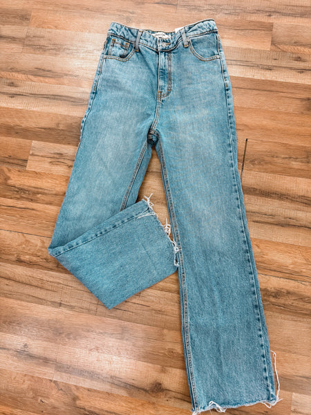 Grace & Emma Super High Rise Straight Leg Jeans