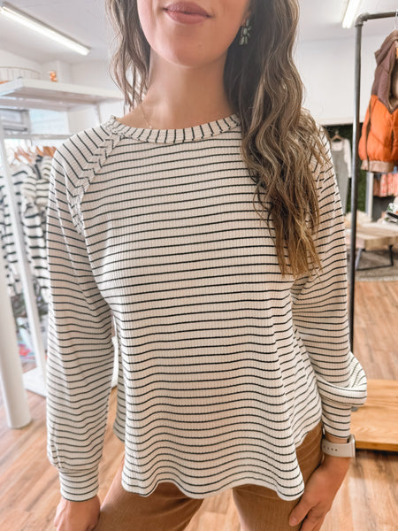 Striped Crewneck Henley