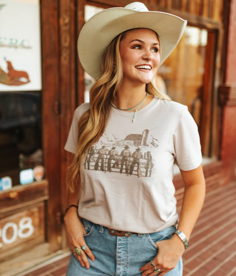 white t shirt cowboy