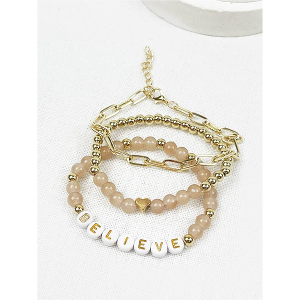 "Believe" Bracelet Stack [6 Colors]