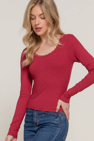 XoXo Red Scoop Neck Top