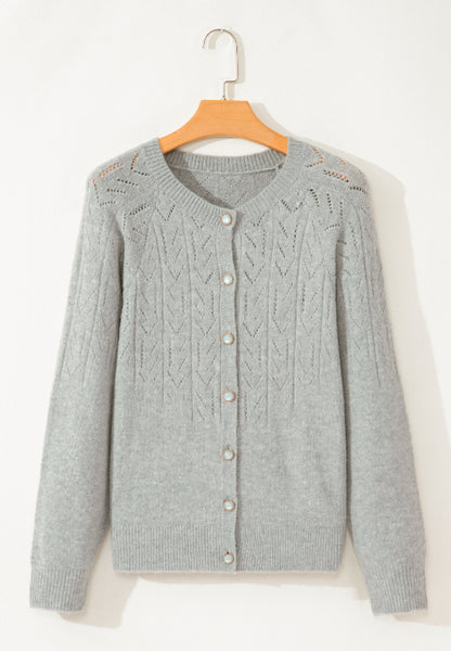 Buttery & Textured Gray Cardigan