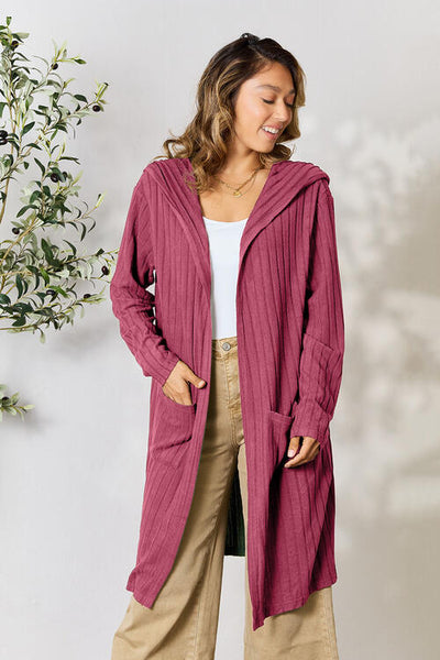 Ribbed Cardigan With Pockets [5 Colors]