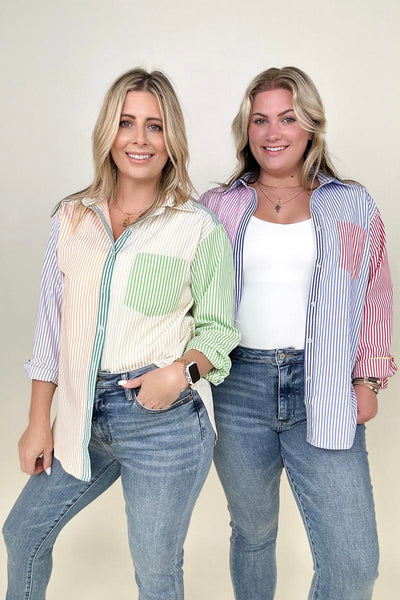 You Proof Striped Button Down Top [2 Colors]