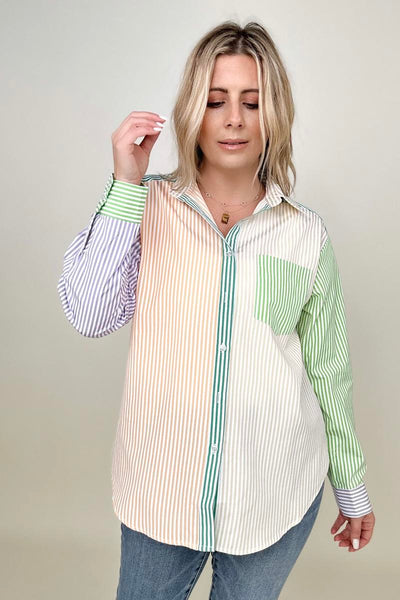 You Proof Striped Button Down Top [2 Colors]