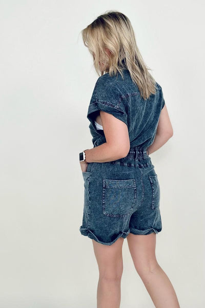 Button Down Woven Romper