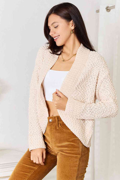 Open Front Popcorn Cardi [S-2XL]